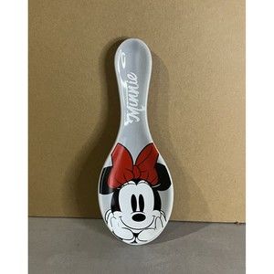 Disney Minnie Mouse Ceramic Spoon Rest Gray New